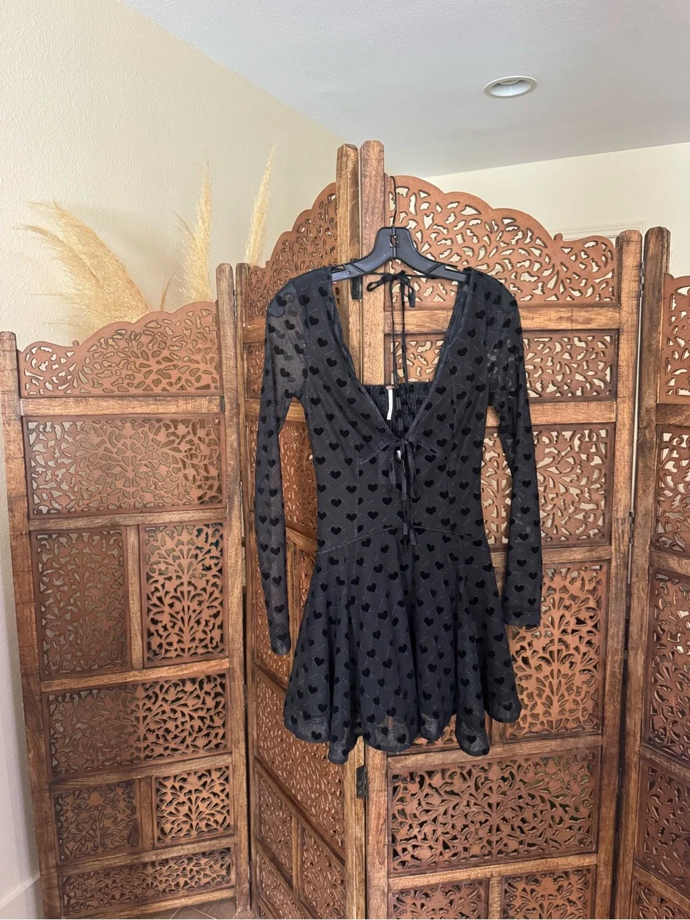 Free People Sway with Me Flocked Mini Dress NEW NWT
